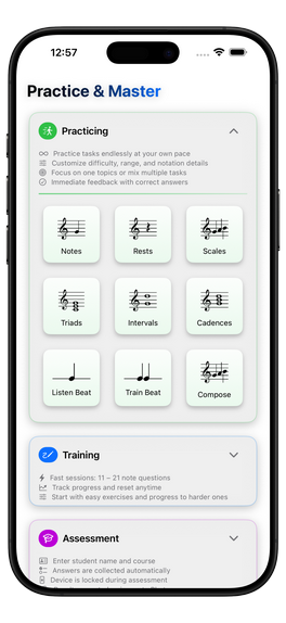 Üben - Notes, Scales & Triads - Screenshot